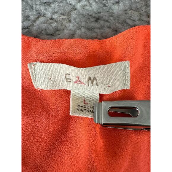 E Hanger M Sz L Peachy Orange Sleeveless Layer Blouse Spring Summer Lightweight - Picture 5 of 7